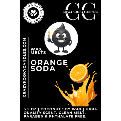 ORANGE SODA - Wax Melts, Scented Coconut Soy, 3.5oz - CrazyKooky Candles LLC