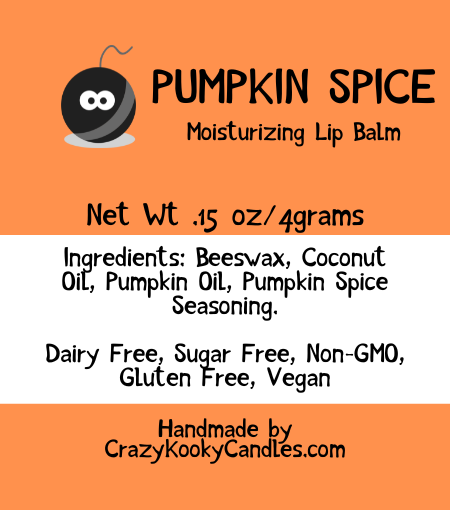 PUMPKIN SPICE & CINNAMON SPICE, Lip Balm, 0.15oz - CrazyKooky Candles LLC