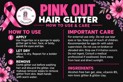 Pink Out Hair Glitter – Handmade by Fort Girls Creations