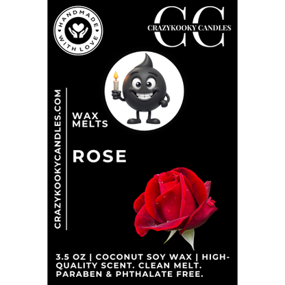 ROSE - Wax Melts, Scented Coconut Soy, 3.5oz - CrazyKooky Candles LLC