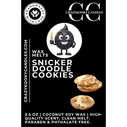 SNICKERDOODLE COOKIES - Wax Melts, Scented Coconut Soy, 3.5oz - CrazyKooky Candles LLC