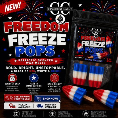 FREEDOM FREEZE POPS - Wax Melts, Scented Coconut Soy, 2oz