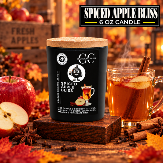 SPICED APPLE BLISS - Funny Candle, Scented Coconut Soy Candle, 6oz
