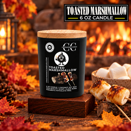 TOASTED MARSHMALLOW - Funny Candle, Scented Coconut Soy Candle, 6oz