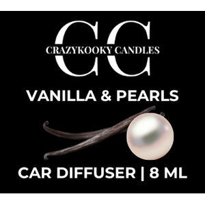 VANILLA & PEARLS - Car Diffuser, 8ml - CrazyKooky Candles LLC