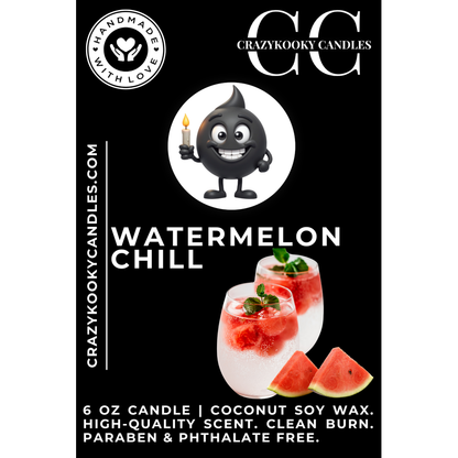 WATERMELON CHILL - Funny Candle, Scented Coconut Soy Candle, 6oz