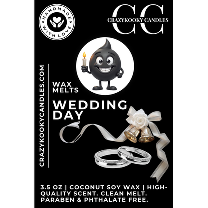 WEDDING DAY - Wax Melts, Scented Coconut Soy, 3.5oz - CrazyKooky Candles LLC