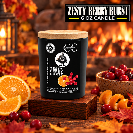 ZESTY BERRY BURST - Funny Candle, Scented Coconut Soy Candle, 6oz