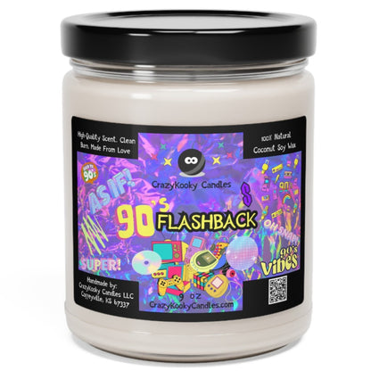 90'S FLASHBACK - Funny Candle, Scented Coconut Soy Candle, 9oz - CrazyKooky Candles LLC