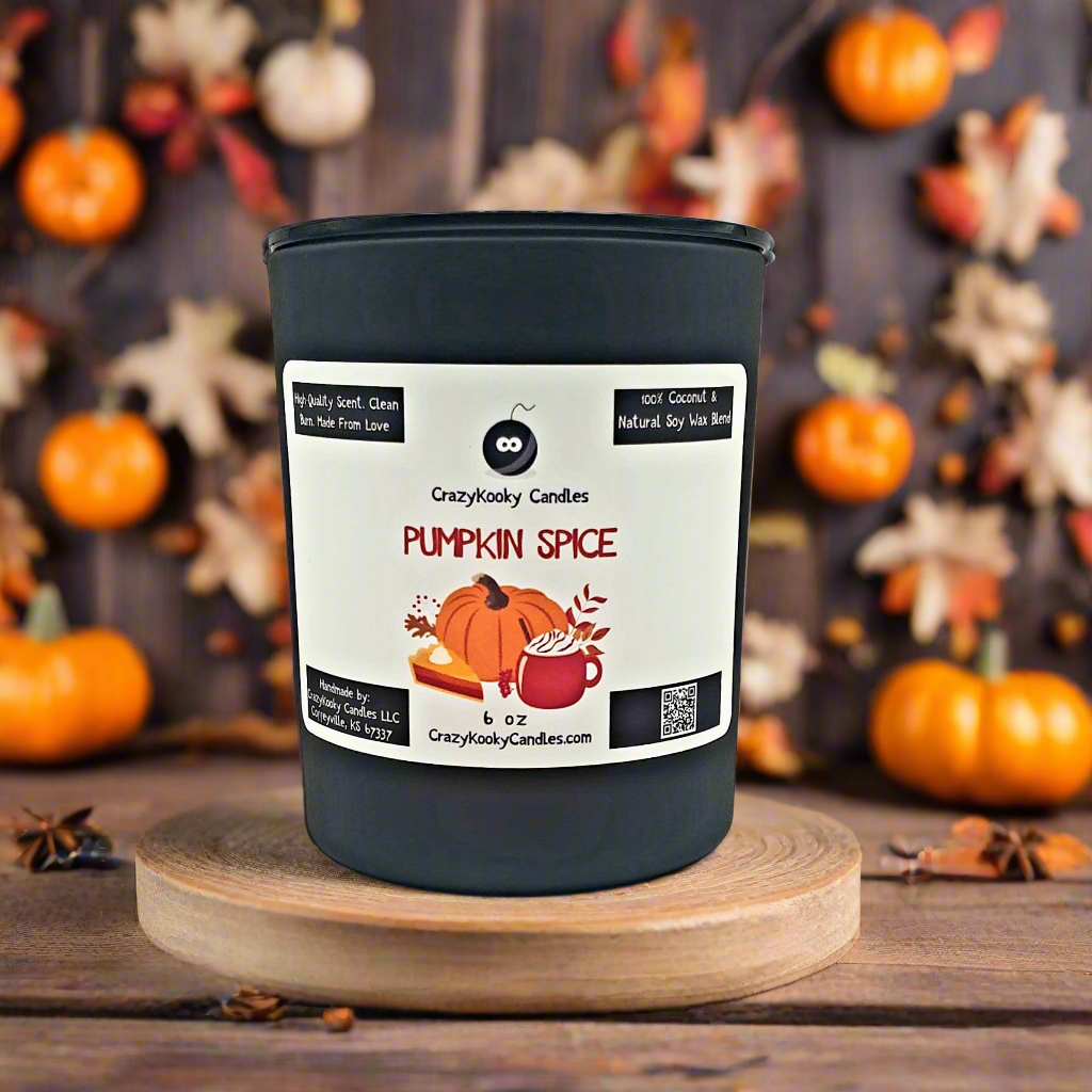 PUMPKIN SPICE - Funny Candle, Scented Coconut Soy Candle, 6oz - CrazyKooky Candles LLC