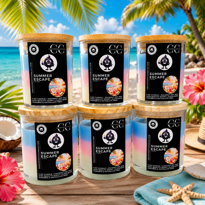 SUMMER ESCAPE - Funny Scented Coconut Soy Candle, 6oz