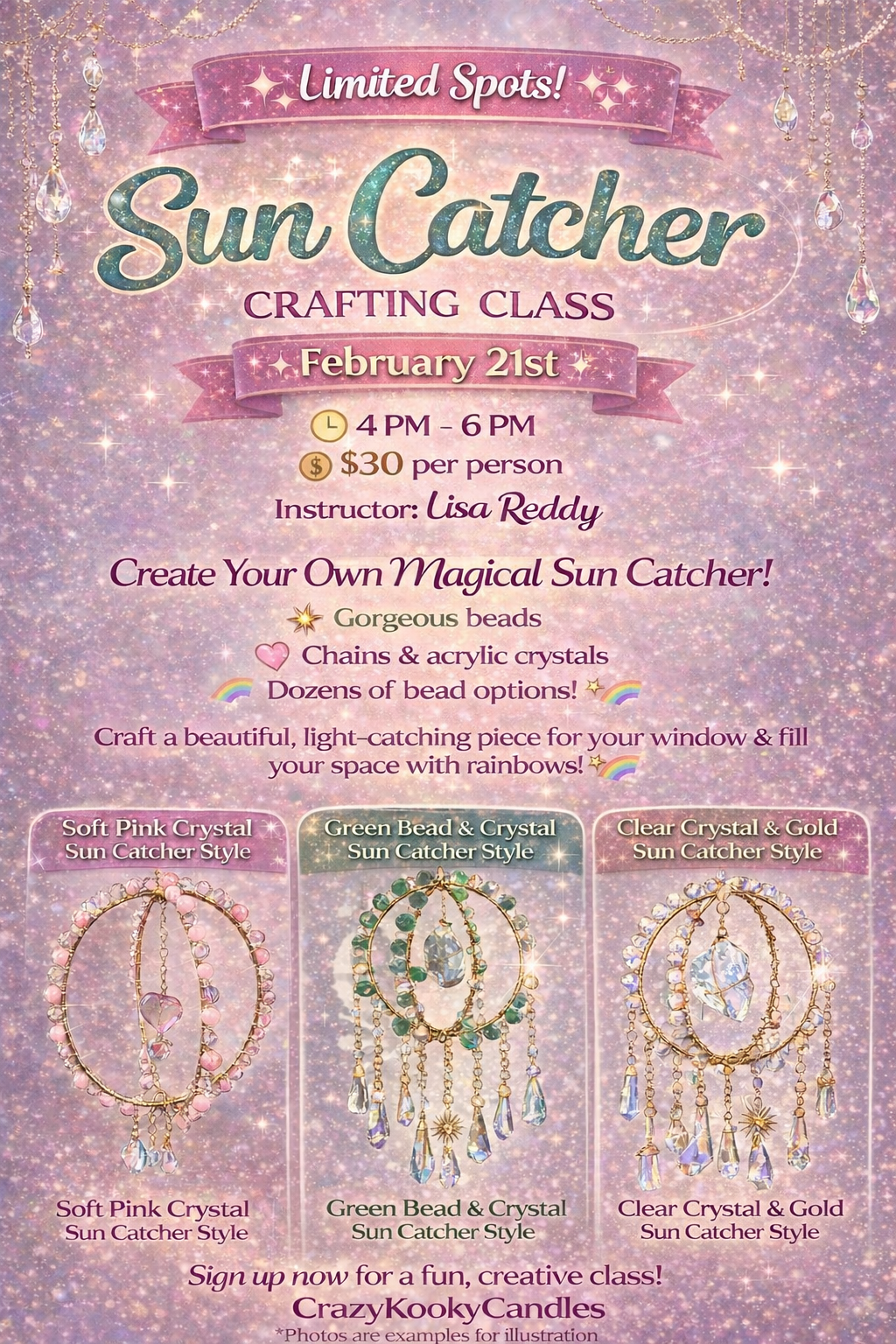 Sun Catcher Crafting Class - CrazyKooky Candles LLC