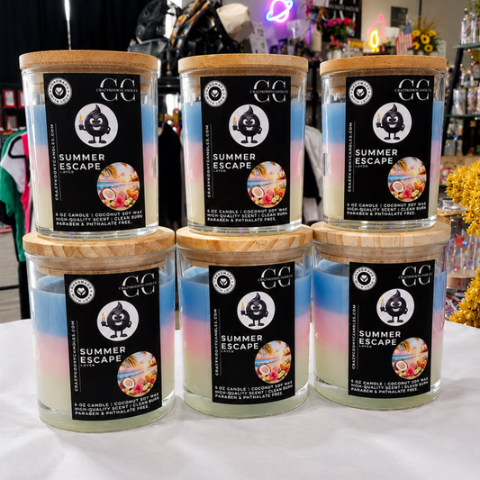 SUMMER ESCAPE - Funny Scented Coconut Soy Candle, 6oz