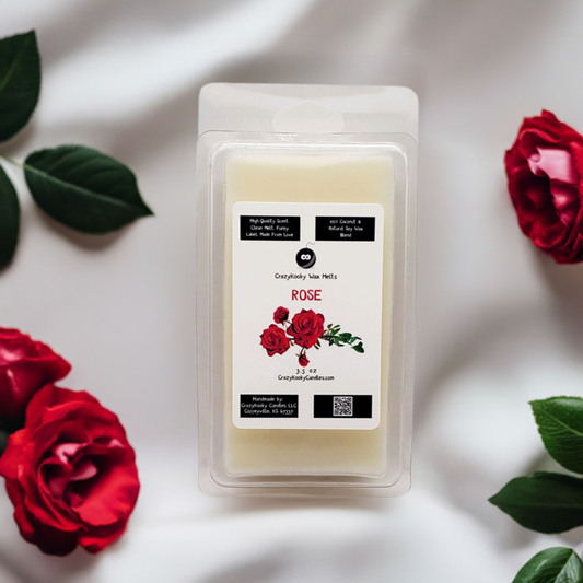 ROSE - Wax Melts, Scented Coconut Soy, 3.5oz - CrazyKooky Candles LLC