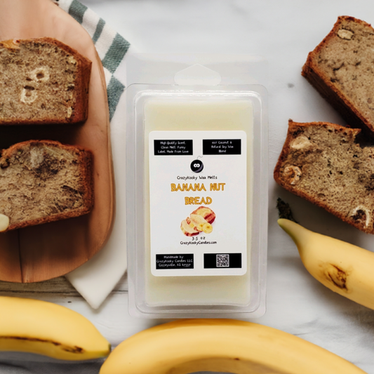 BANANA NUT BREAD - Wax Melts, Scented Coconut Soy, 3.5oz - CrazyKooky Candles LLC