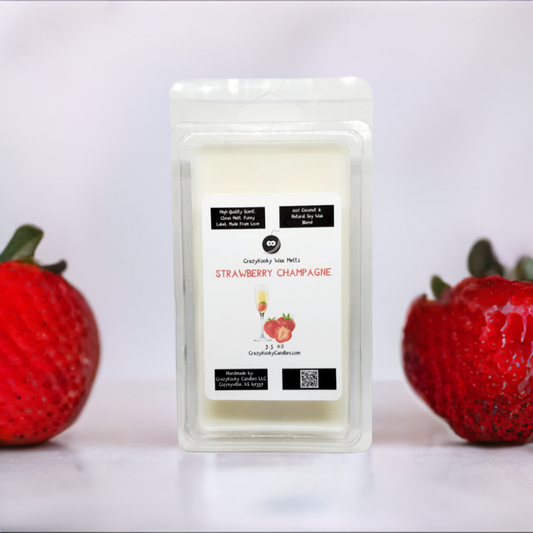 STRAWBERRY CHAMPAGNE WAX MELTS - CrazyKooky Candles LLC