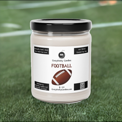 FOOTBALL - Funny Candle, Scented Coconut Soy Candle, 9oz - CrazyKooky Candles LLC
