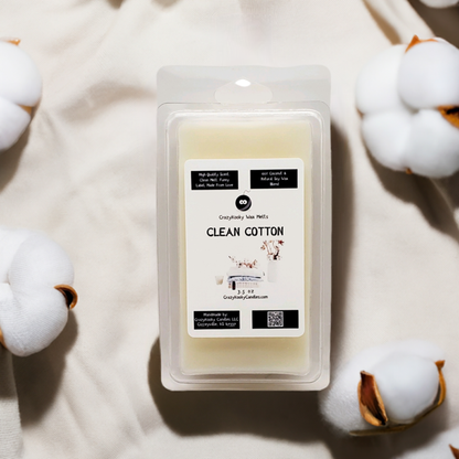 CLEAN COTTON - Wax Melts, Scented Coconut Soy, 3.5oz - CrazyKooky Candles LLC
