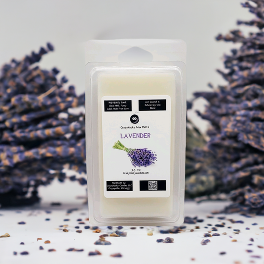 LAVENDER - Wax Melts, Scented Coconut Soy, 3.5oz - CrazyKooky Candles LLC
