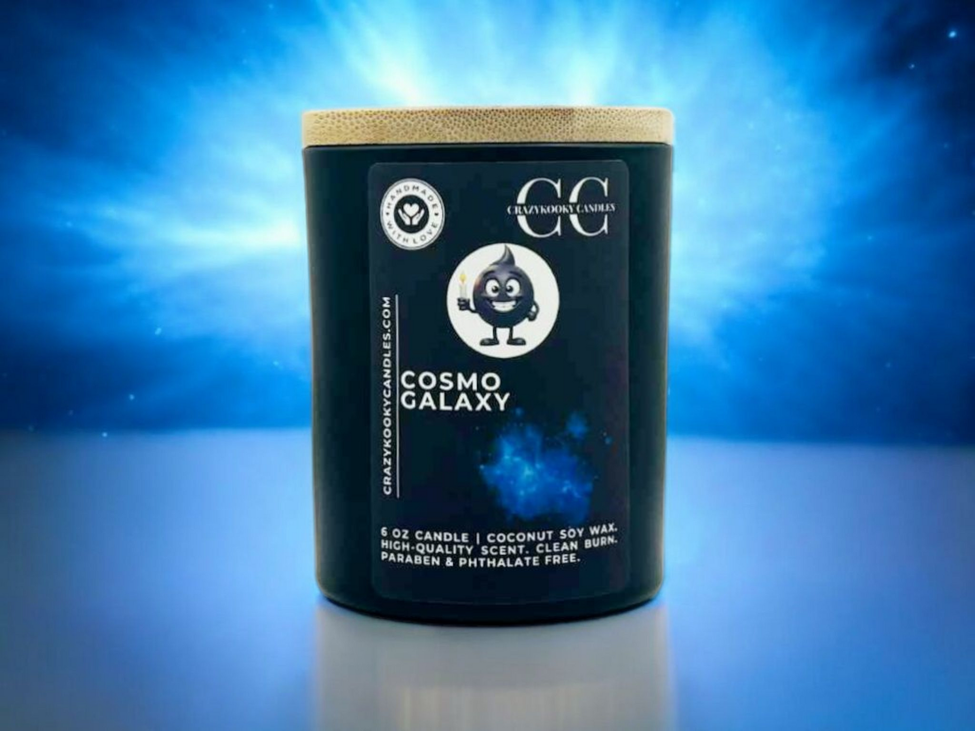 COSMO GALAXY - Funny Candle, Scented Coconut Soy Candle, 6oz - CrazyKooky Candles LLC