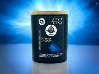COSMO GALAXY - Funny Candle, Scented Coconut Soy Candle, 6oz - CrazyKooky Candles LLC