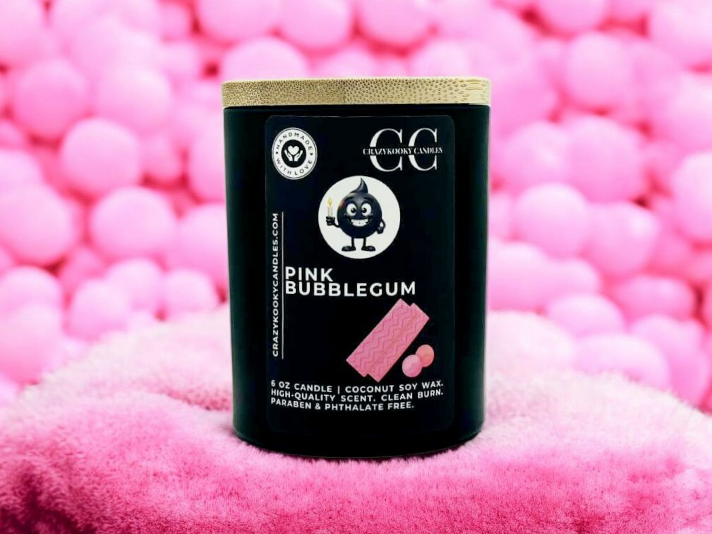 PINK BUBBLEGUM - Funny Candle, Scented Coconut Soy Candle, 6oz