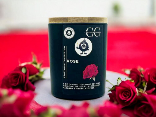 ROSE - Funny Candle, Scented Coconut Soy Candle, 6oz - CrazyKooky Candles LLC