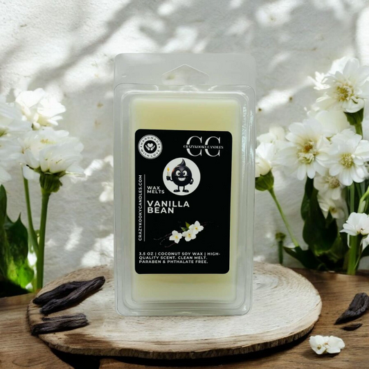 VANILLA BEAN - Wax Melts, Scented Coconut Soy, 3.5oz - CrazyKooky Candles LLC